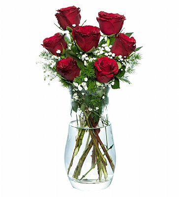 Paabahe Plastik Vazoda 7`li Krmz Gl