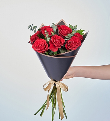 9`lu Krmz Gl iek Buketi