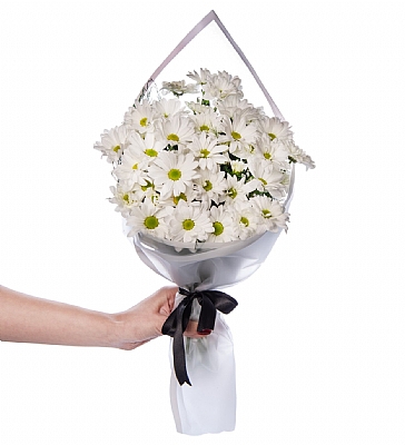 Beyaz Papatya iek Buketi