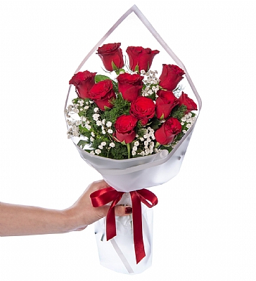 Beyaz Bukette 11 Krmz Gl