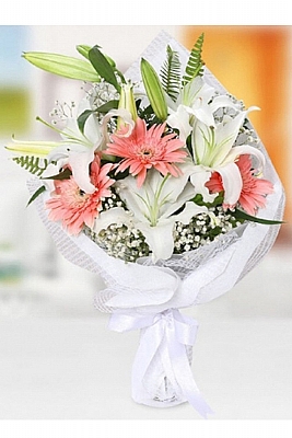 Lilyum Ve Gerbera Buketi